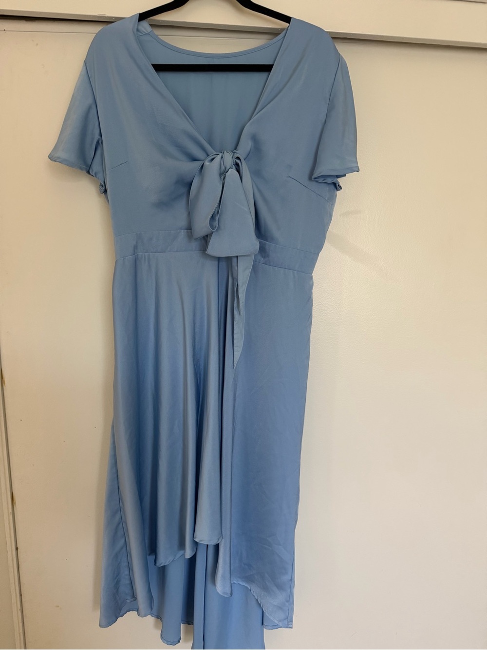 Light Blue Tie-Front Women’s Dress